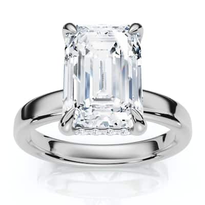 Certified 2.60Ct Emerald Cut Halo Diamond Engagement Ring Gold Lab Grown