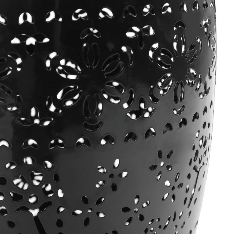 Solar-Powered Side Table with Light - Modern Iron Design, Garden & Patio Accent