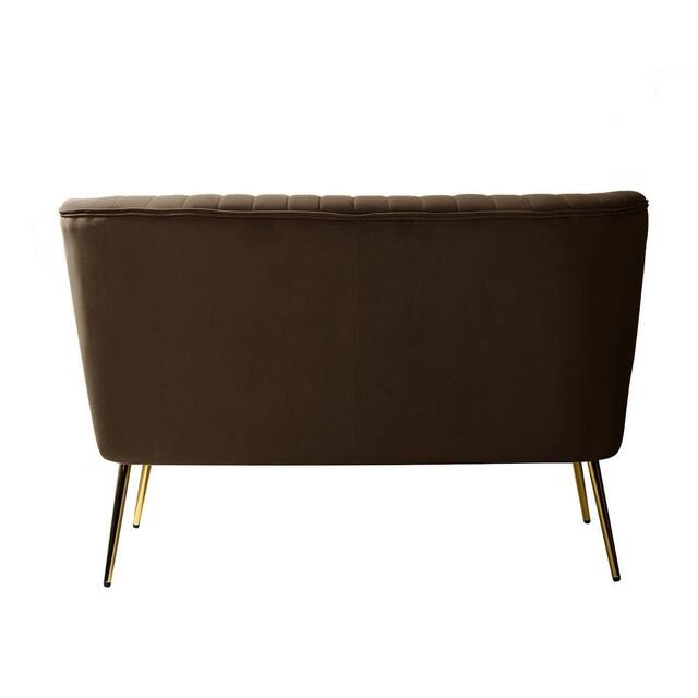 HULALA HOME Monica Modern Velvet Tufted Loveseat with Metal Legs