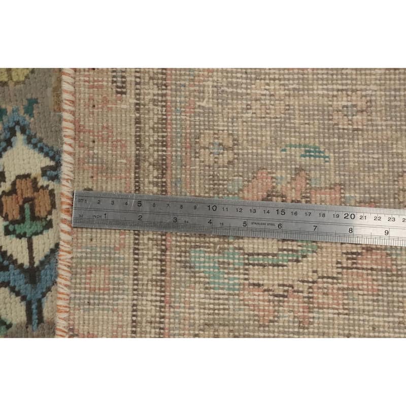 Hand Knotted Oriental 100% Wool Carpet Traditional Medallion Coral Tabriz Area Rug - 9' 10'' X 6' 6''