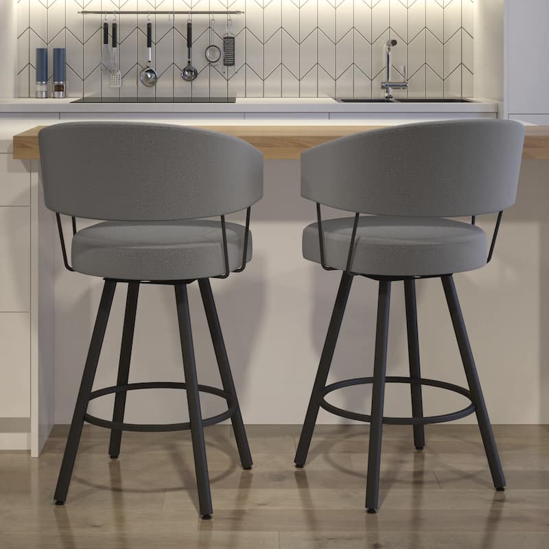 Amisco Corey Swivel Counter and Bar Stool, Upholstered with Metal Legs