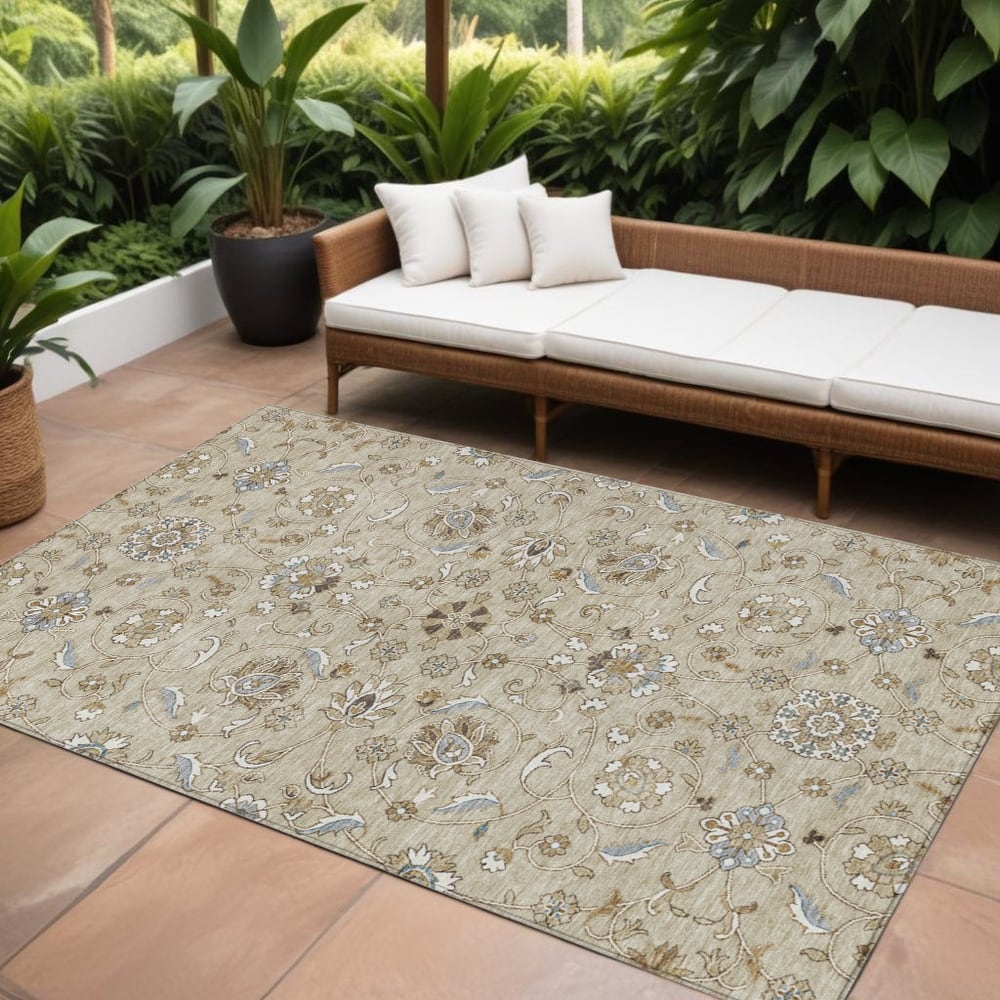 HomeRoots Moroccan Transitional Rectangle Outdoor Rug
