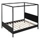 preview thumbnail 5 of 7, Queen Size Wooden Canopy Platform Bed with Headboard and Footboard Underbed Storage ,Slat Support Leg