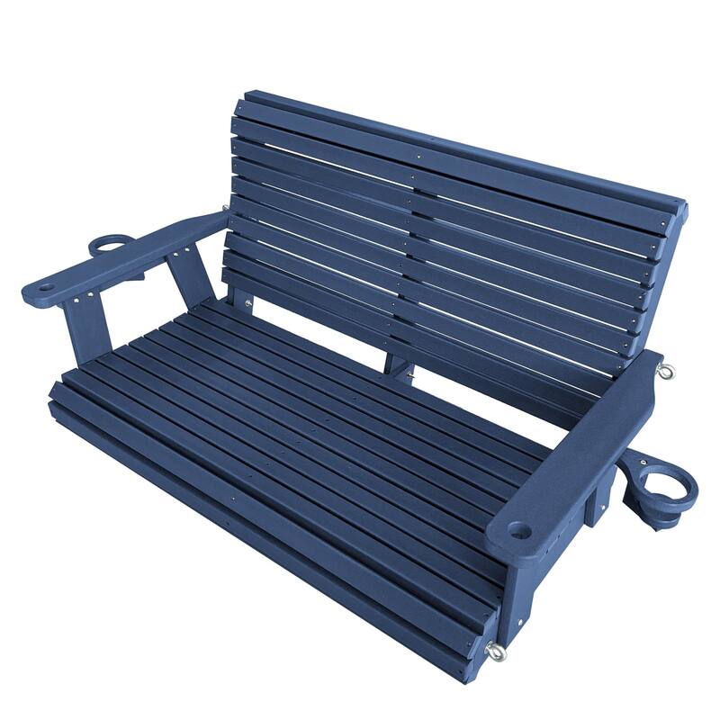 Fortune Candy HDPE Outdoor Porch Swing 2-Person with 18/8 Stainless Steel Bolts