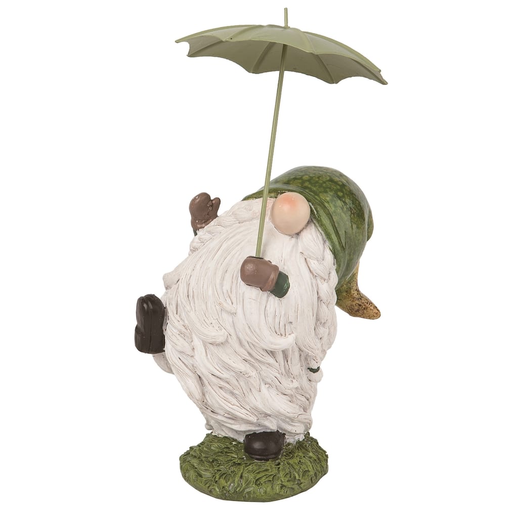 Transpac Resin 4.25" White Spring Rainy Day Gnome Figurine