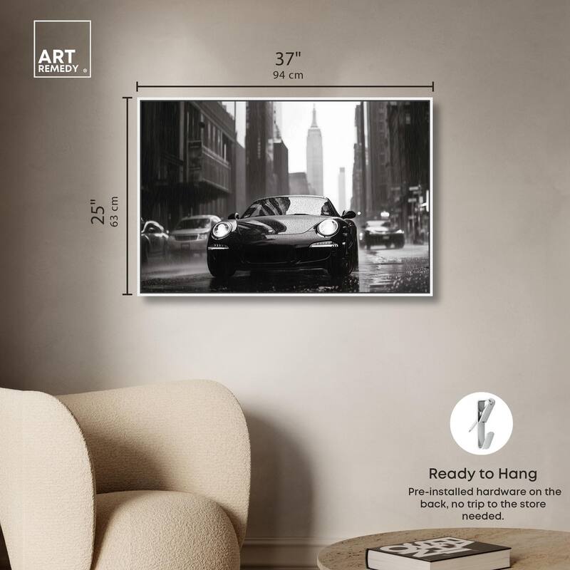 Driving in the Rain NYC Canvas by Art Remedy