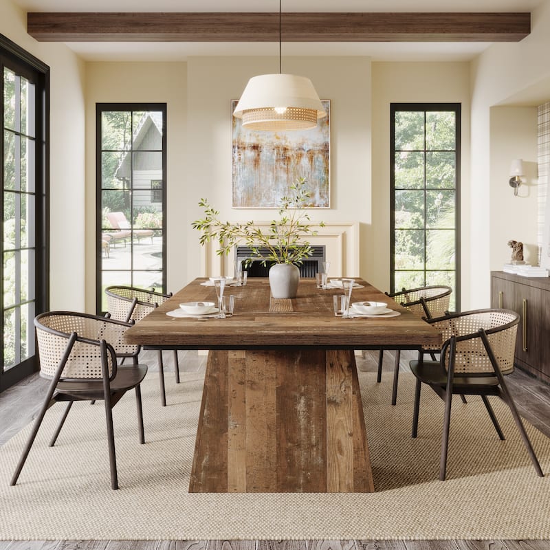 63 Inches Farmhouse Kitchen Dining Table for 4-6