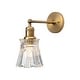 preview thumbnail 5 of 3, 1 Light light bulb gold light fixture glass shade & metal base wall light