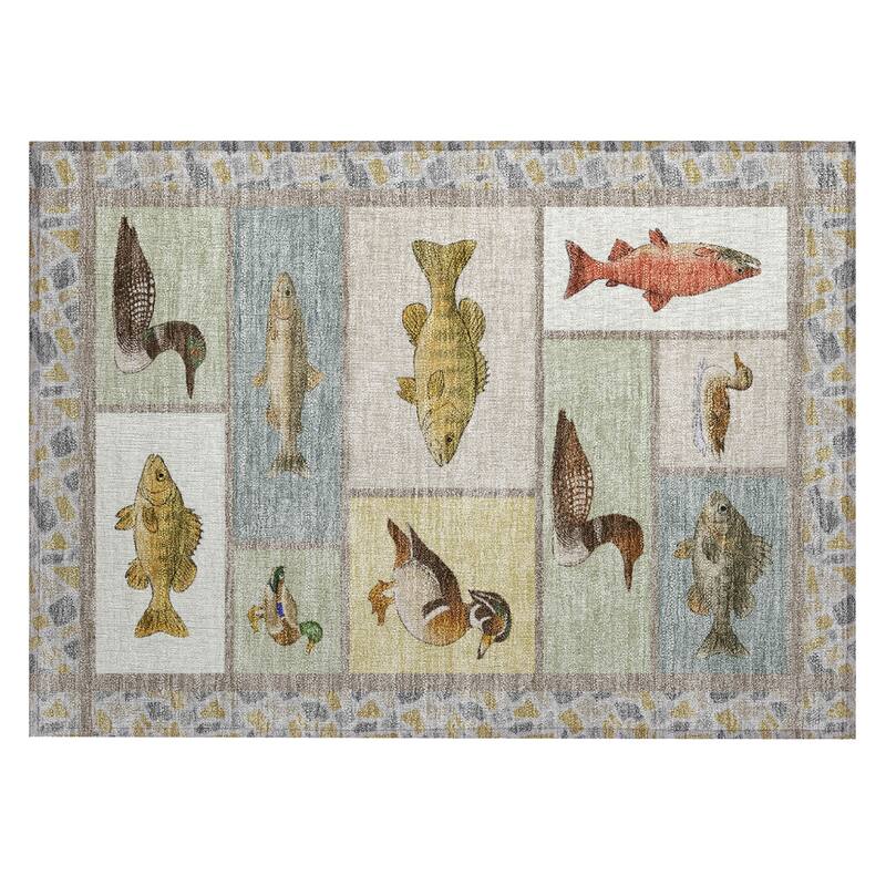 Machine Washable Indoor/ Outdoor Cabin Lodge Chantille Rug