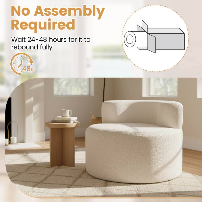 Costway Bean Bag Chair with Soft Teddy Fleece & Curved Backrest for