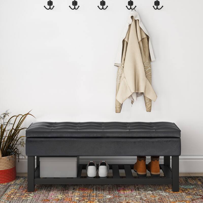 Storage Ottoman Bench with Open Bottom