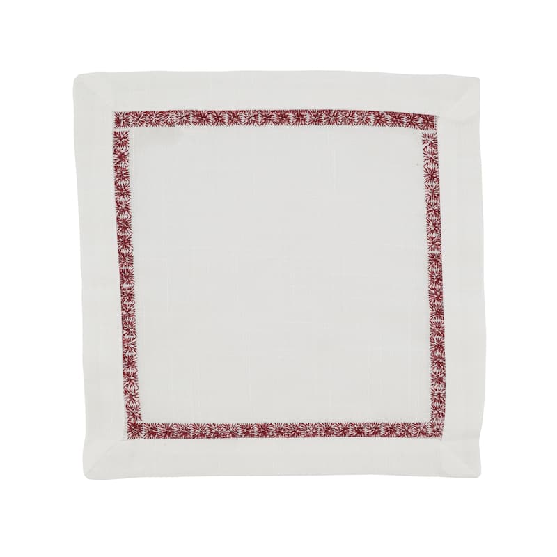 Napkins With Embroidered Border Design (Set of 4)