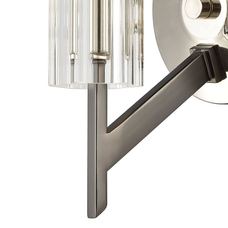 Elk Home Aspire Black Nickel With Ribbed Glass 1 Light Sconce