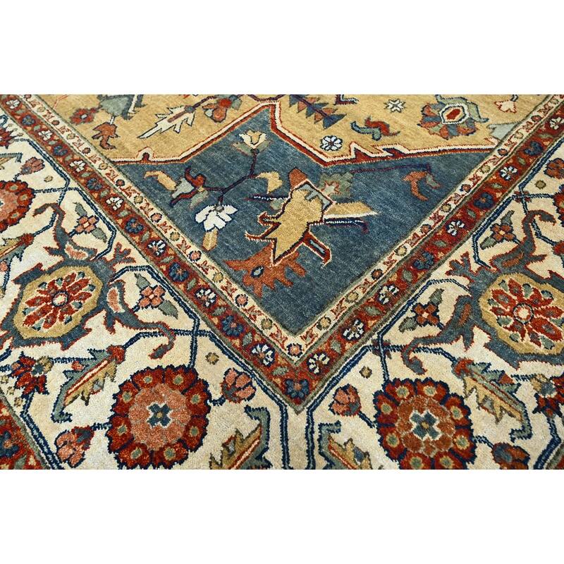 LoomBloom Hand Knotted Traditional Oushak Wool Area Rug, Gold - 7' 9'' x 9' 10''