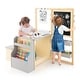 preview thumbnail 10 of 21, Kids Art Center Wooden Table Bench Set - 45" x 32" x 39.5"