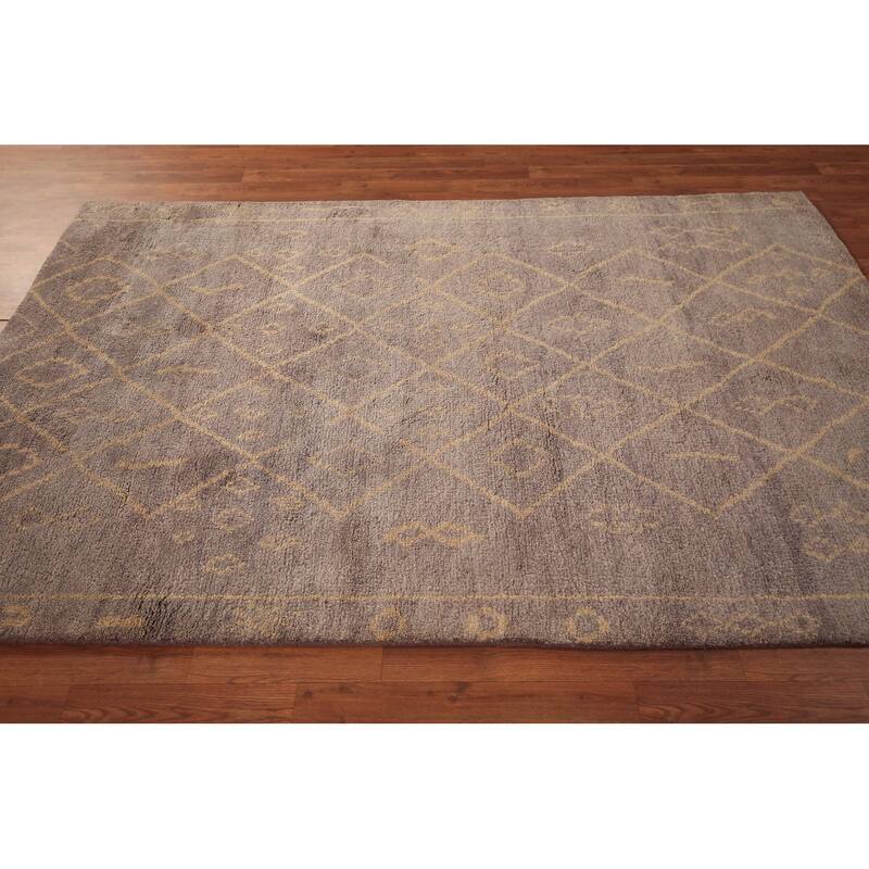 Trellis Moroccan Oriental Area Rug Handmade Wool Carpet - 5'2" x 7'11"