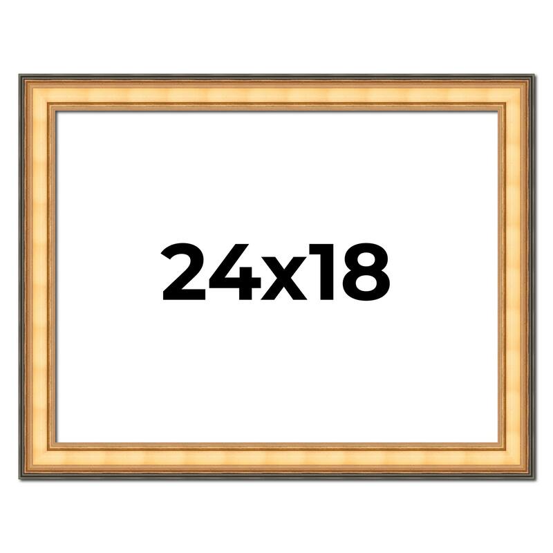 24x18 Frame Gold Plein Aire Solid Wood Picture Frame Width 2 Inches |