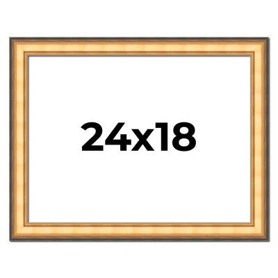 24x18 Frame Gold Plein Aire Solid Wood Picture Frame Width 2 Inches |