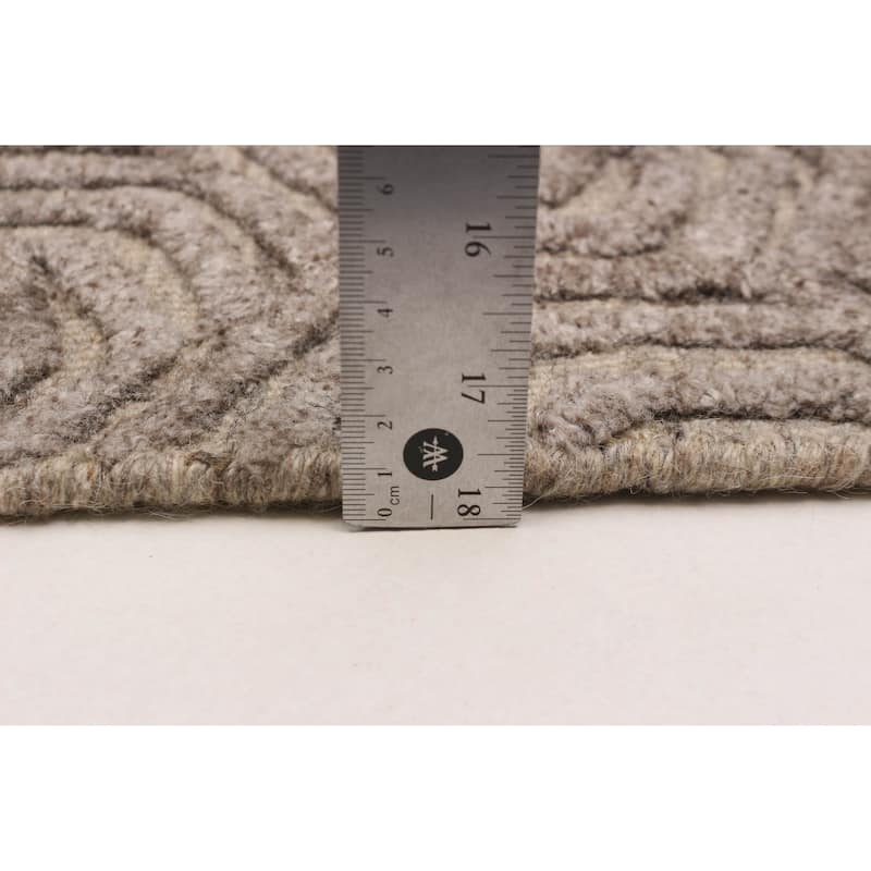 ECARPETGALLERY Hand-knotted Tangier Brown Wool Rug - 5'3 x 8'1
