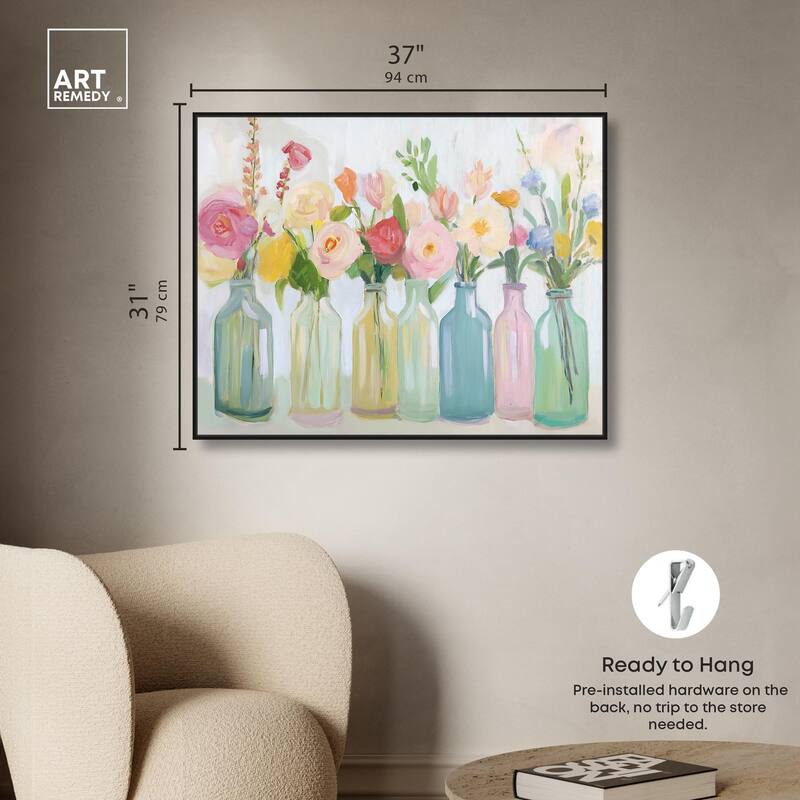 Bottled Blooms Canvas by Art Remedy