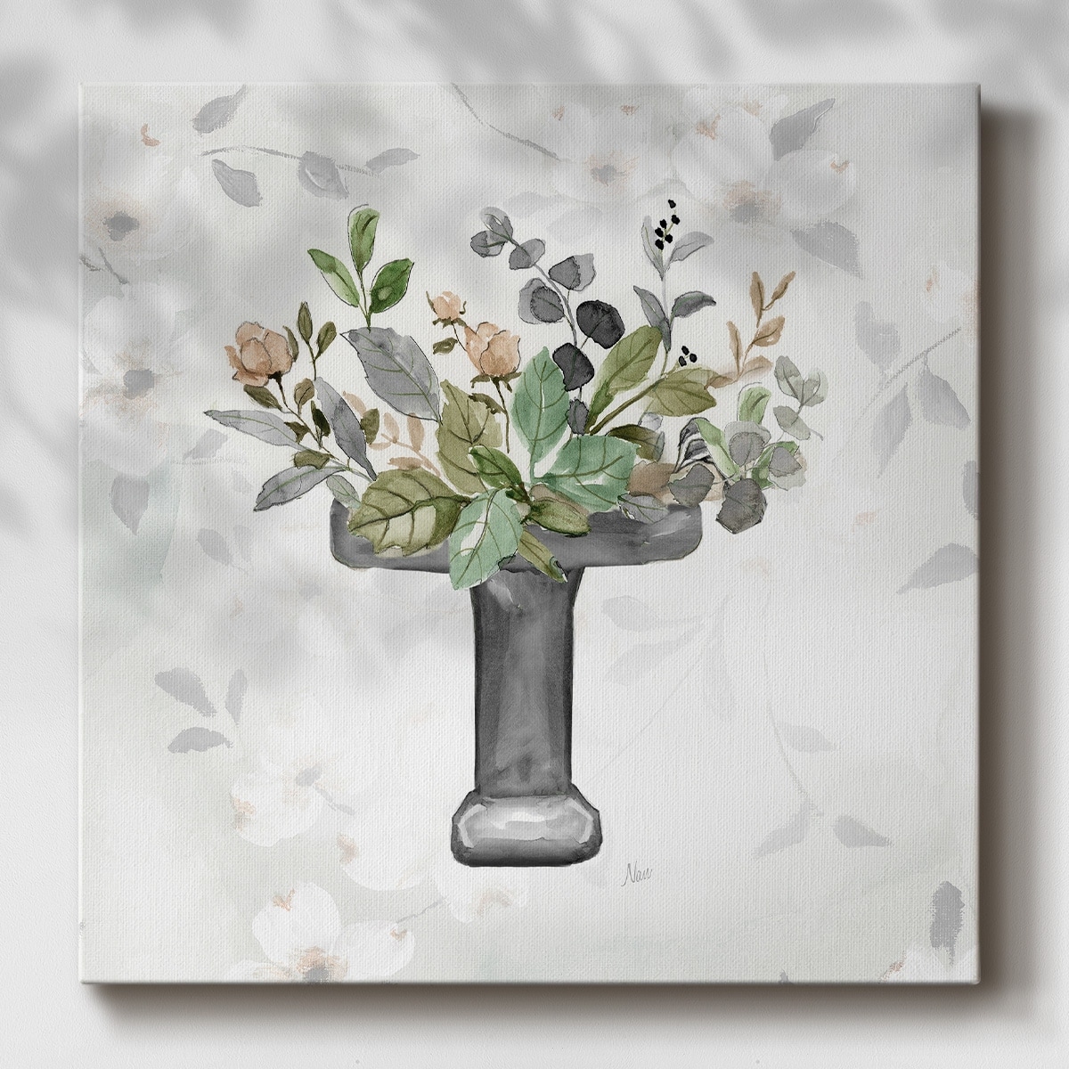 Soft Floral Sink-Gallery Wrapped Canvas