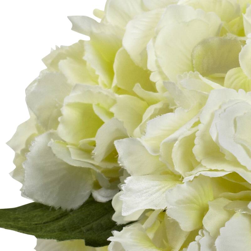 Silk Hydrangea Flower Arrangement with Vase, Home Decor, Baroque Style, Artificial Flowers, 9"D x 10"W x 8.5"H - 8.5