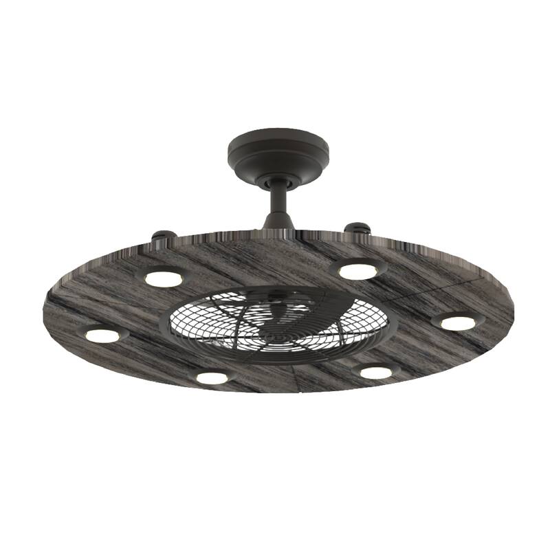 Fanimation Studio Collection Dex 12 inch Matte Griege Fandelier Ceiling Fan With LED Lights and Remote - Matte Greige - Remote