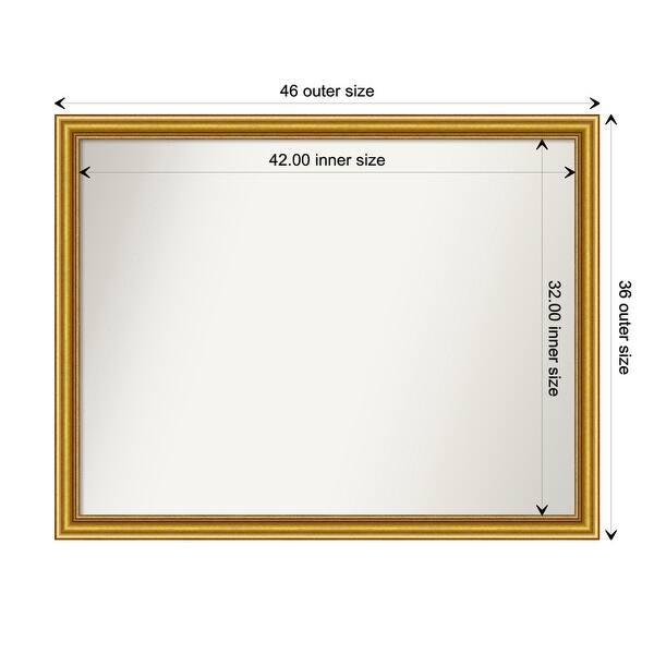 dimension image slide 36 of 93, Wall Mirror Choose Your Custom Size - Extra Large, Townhouse Gold Wood