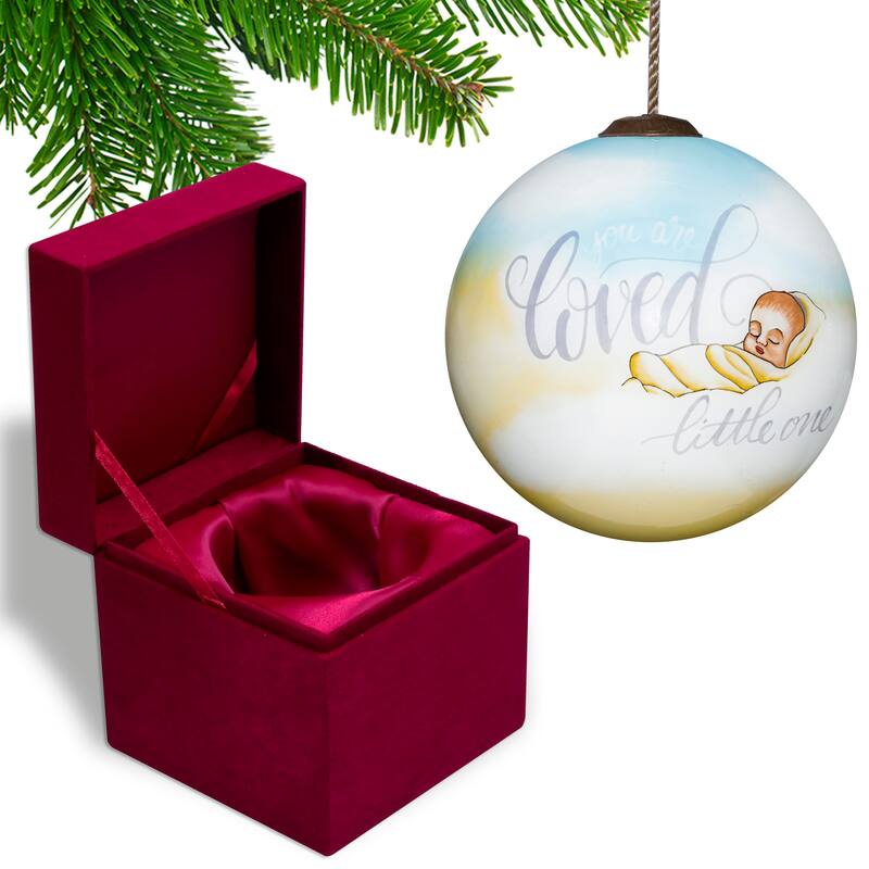 Inner Beauty New Born Baby Hand Painted Glass Ornament - N/A