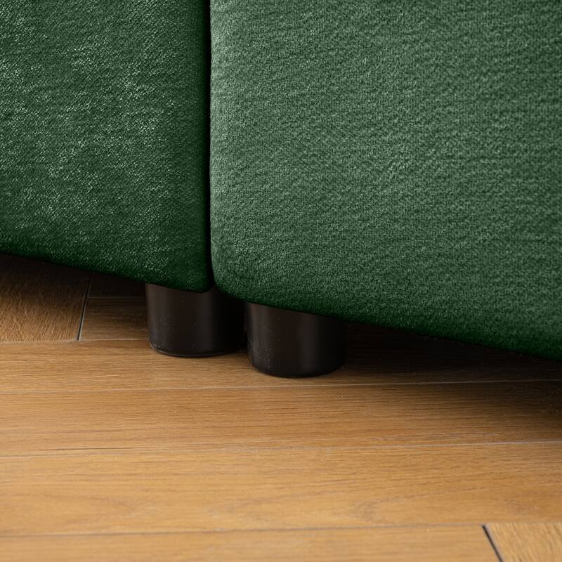 142.5" Chenille Modular Sectional Sofa (6-Piece) with Storage & Cylindrical Design