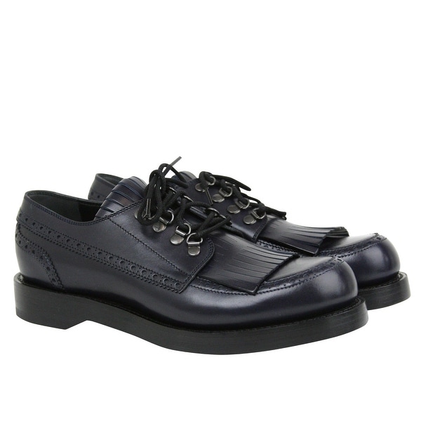 black leather shoes with laces