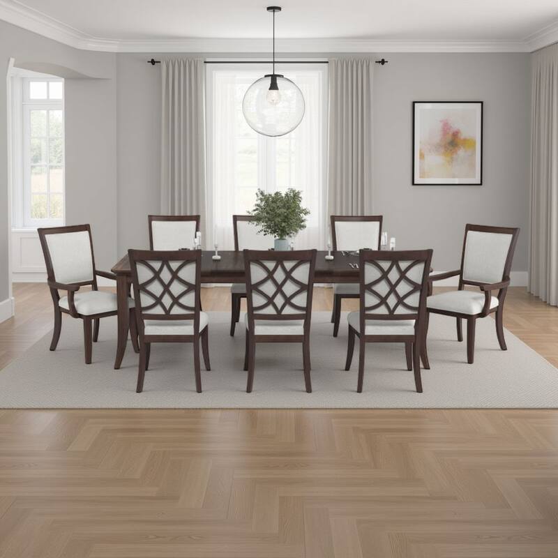 Bobby Dining Table with Extension Leaf, Cherry Birch Wood 78-96 Inch