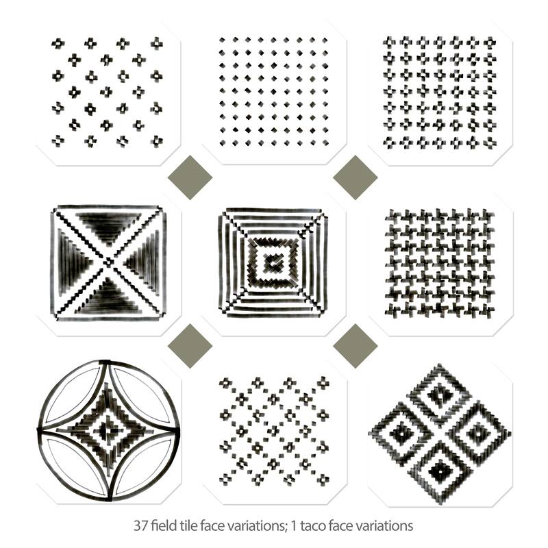 Merola Tile Vaudeville Octagon Deco Sombra with Taco Oliva 7-7/8" x 7-7/8" Porcelain Floor and Wall Tile