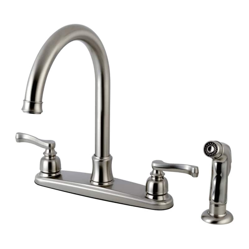 Kingston Brass Royale 1.8 GPM Standard Kitchen Faucet - Includes Side - Brushed Nickel
