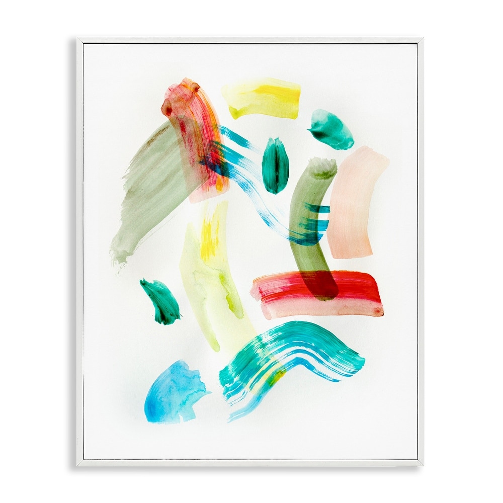 Stupell Modern Curved Brush Strokes Framed Giclee Art Design By Gemma Bardot