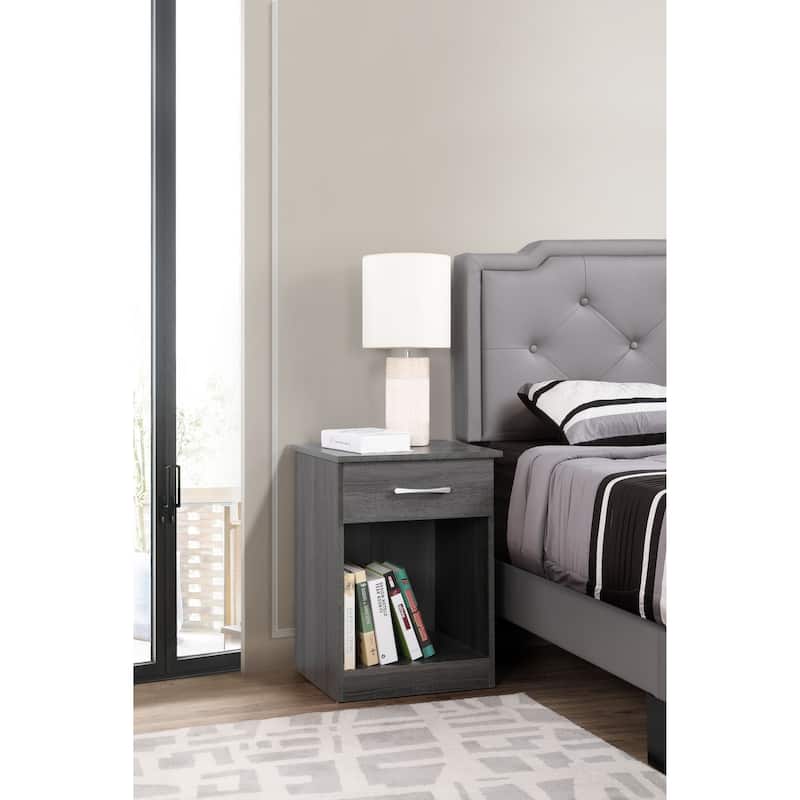 Lindsey 1-drawer Nightstand - Grey