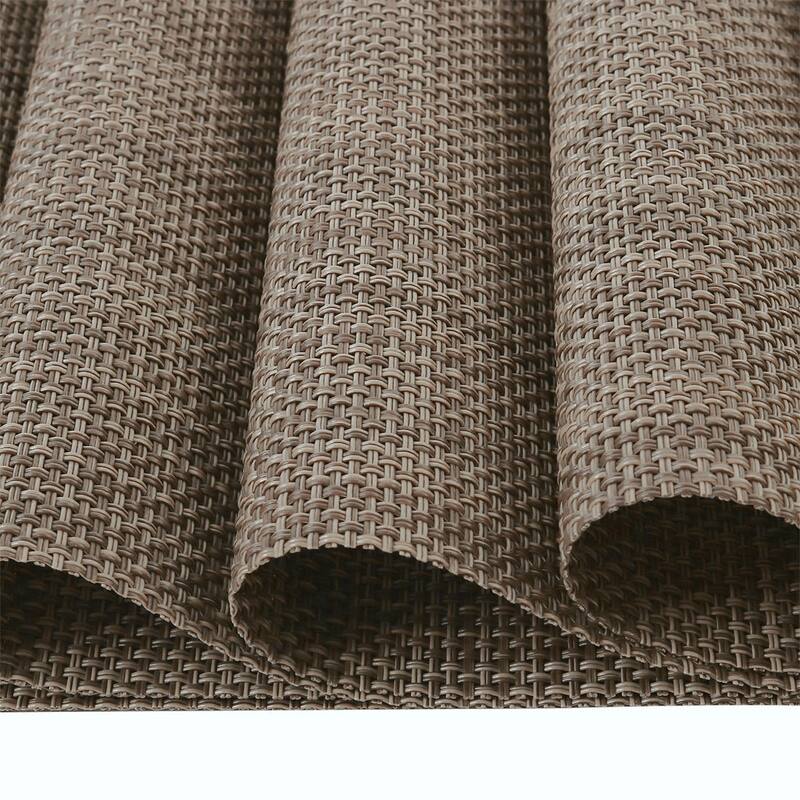 Woven Placemats Set of 6 Heat Resistant Place Mats Anti-slip PVC Square Brown