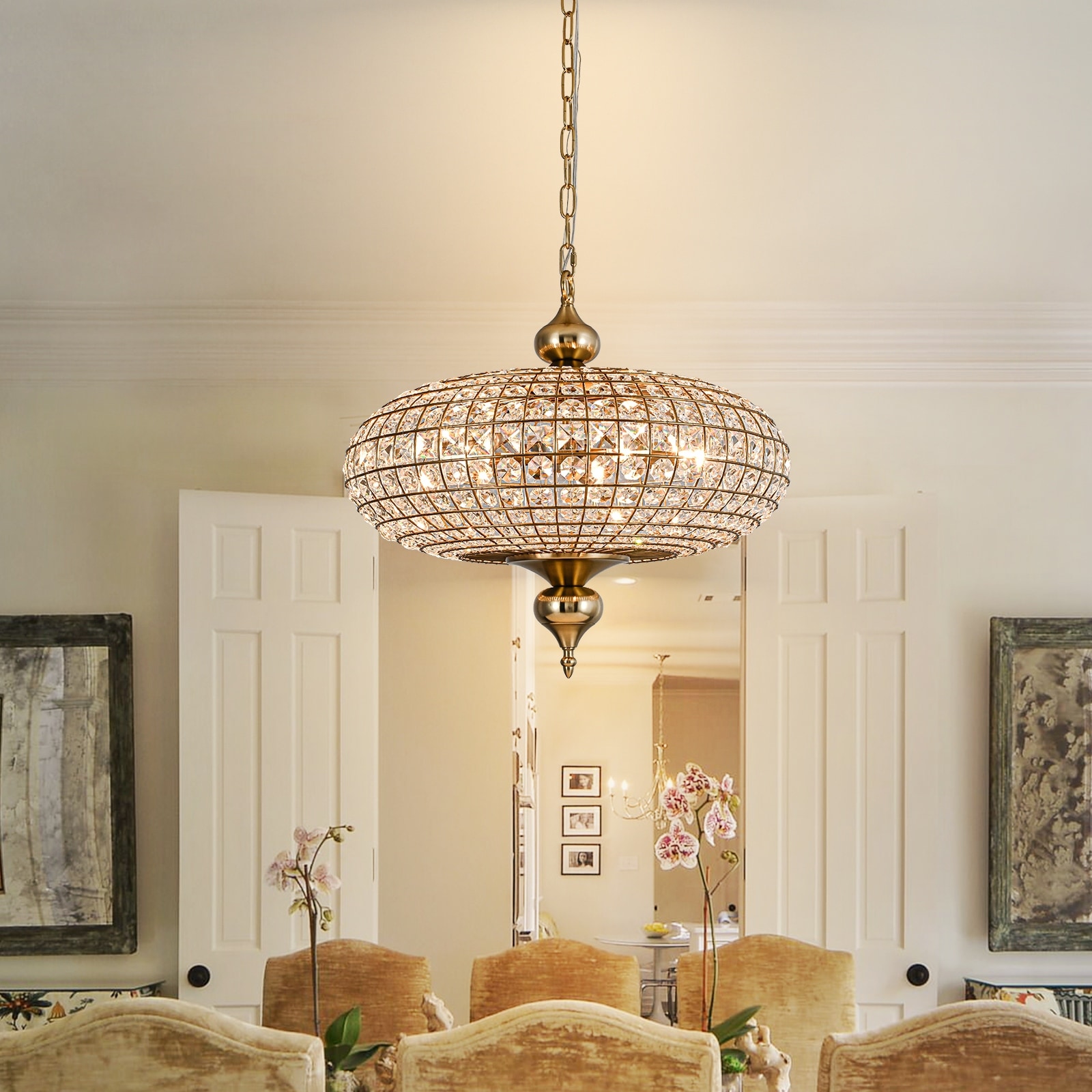 Kasy 5-Light Mid-Century Modern Chandelier Linear Smoke-gray Glass Island Lights for Dining Room