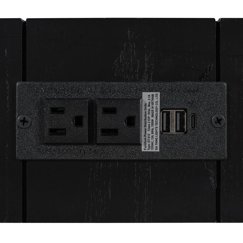 Rossetta Wooden Rustic-Minimalist Charm Console Table with Side Power Outlet and Hidden Drawer