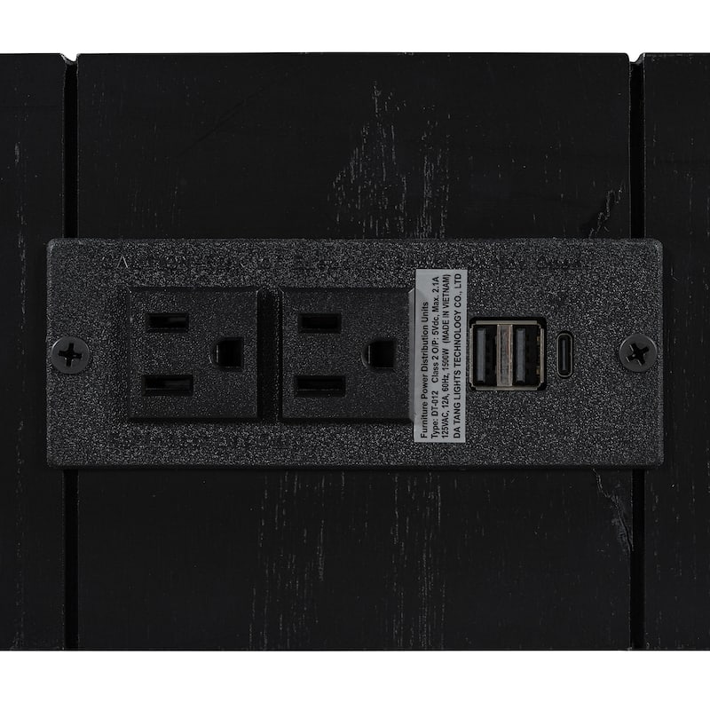 Rustic Minimalist Console Table with 1 Hidden Drawer and Side Power Outlet