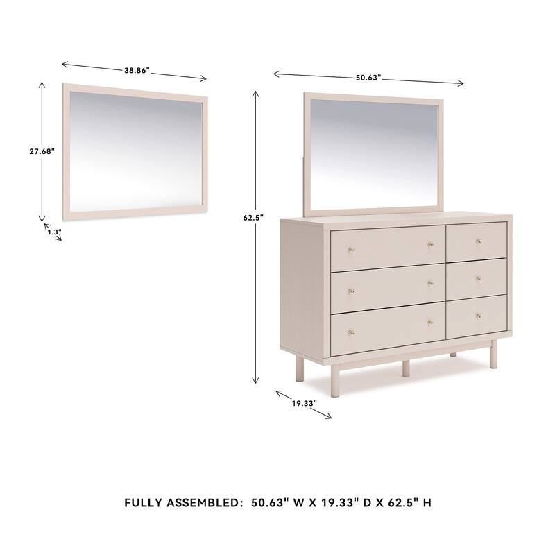 Signature Design by Ashley Wistenpine Beige Dresser and Mirror
