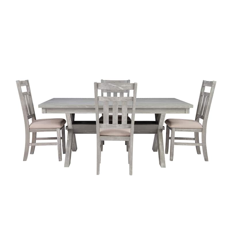 Linon Chester 5-Piece Rustic Farmhouse Dining Set