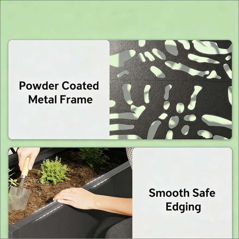 Trellis Screen Planter Box with Drainage for Vegetables, Flowers Vines