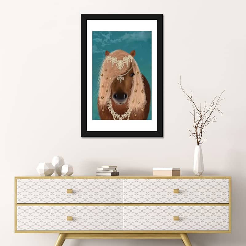 iCanvas "Horse Brown Pony with Bells, Portrait I" by Fab Funky