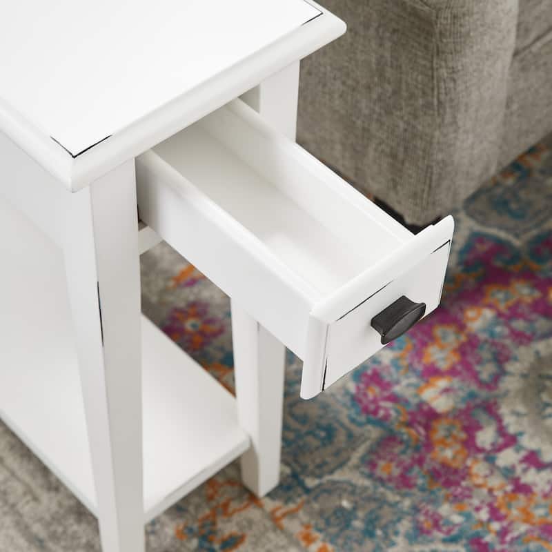 Leick Home One Drawer Narrow Side Table with Shelf
