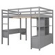 preview thumbnail 13 of 16, Full Size Multifunctional Loft Bed with Two Drawers, and Storage Shelves and Drawers,Elegant Children Bed