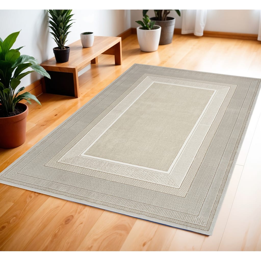 Fafup Power Loomed Geometric Modern Non Skid Stain Resistant Area Rug By HomeRoots - 71' X '47' X '0.39