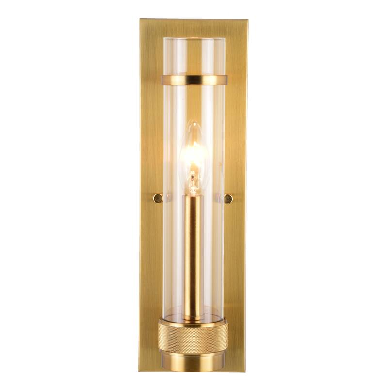 Bari 1 Light Contemporary Wall Sconce with Clear Cylinder Glass