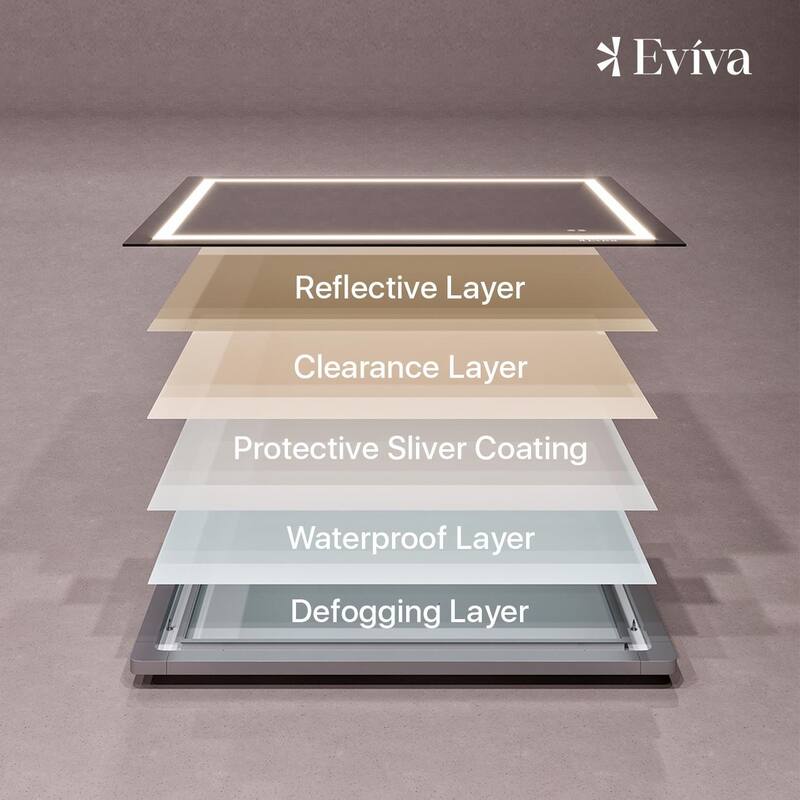 Eviva Glow 48" x 32" Rectangular Modern Frameless Mirror - Clear