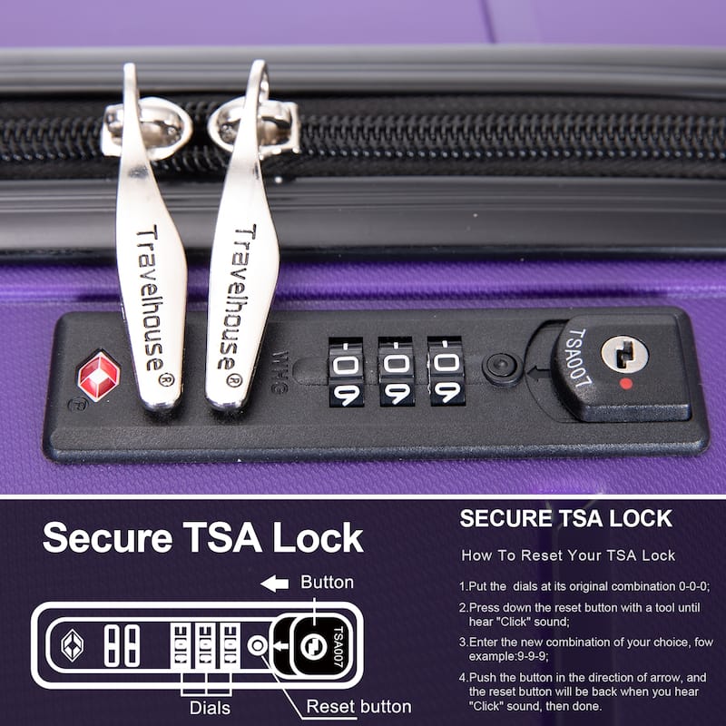 Hardshell Suitcase Spinner Wheels PP Luggage Sets Lightweight Durable Suitcase with TSA Lock,3-Piece Set (20/24/28)